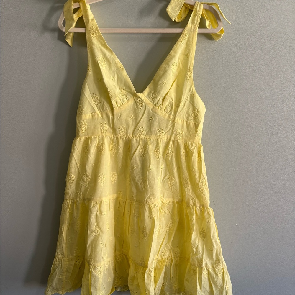 Butter Yellow Dress (Adjustable Bow Straps)